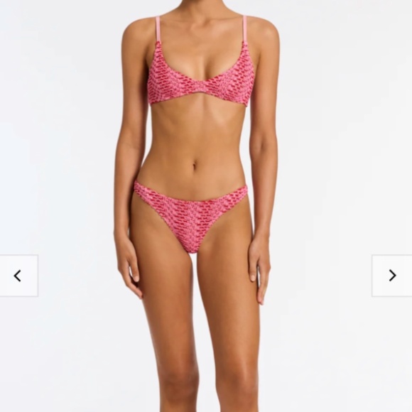 MAIA - ALINA PINK CROCHET SCOOP BIKINI SET - Picture 2 of 3